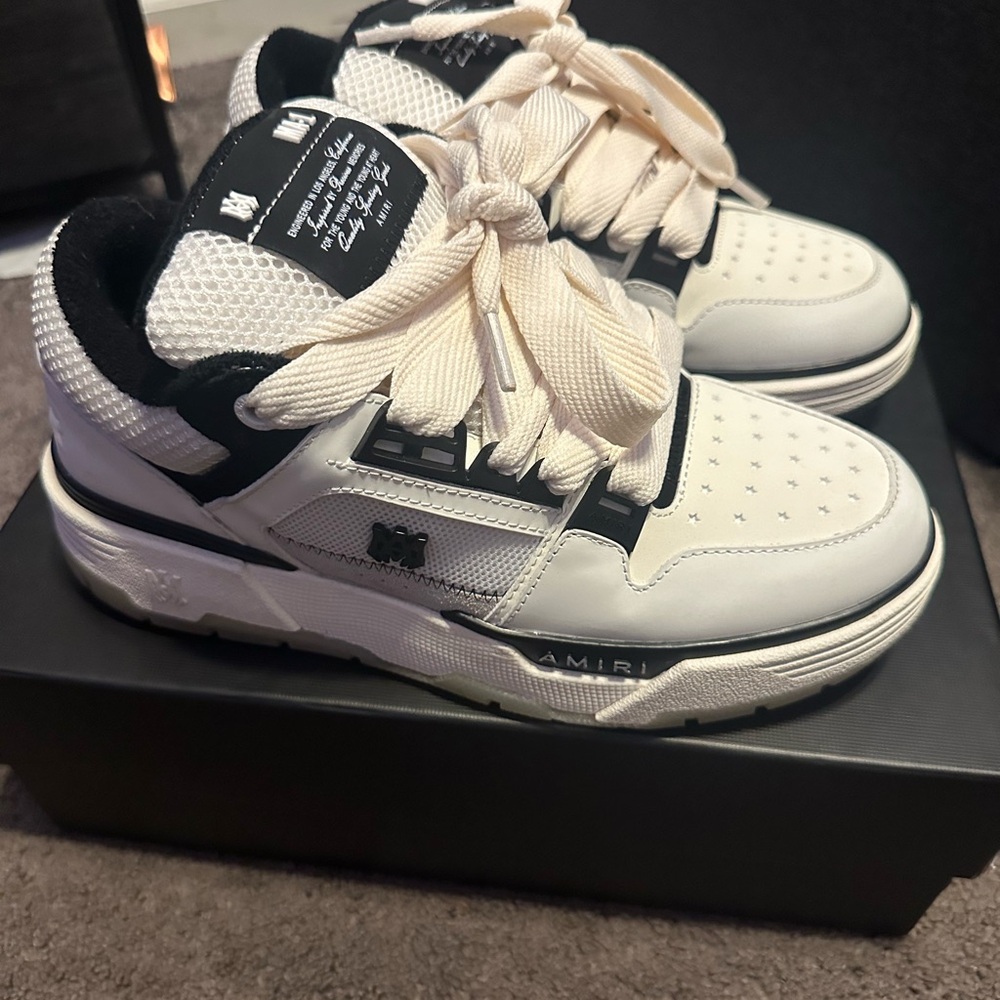 White and black Amiri ma-1 sneakers